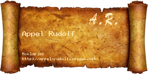 Appel Rudolf névjegykártya